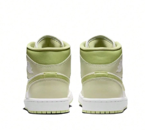 Women's Air Jordan 1 Mid Olive Aura/Sail-Lawn (BQ6472 302)