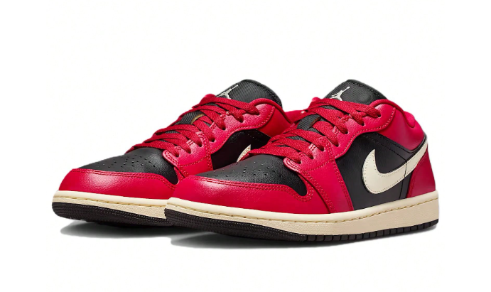 Jordan Air Jordan 1 Low Top Vintage Basketball Shoes Women's Black Red Black And Red