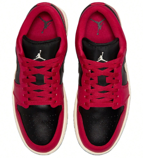 Jordan Air Jordan 1 Low Top Vintage Basketball Shoes Women's Black Red Black And Red
