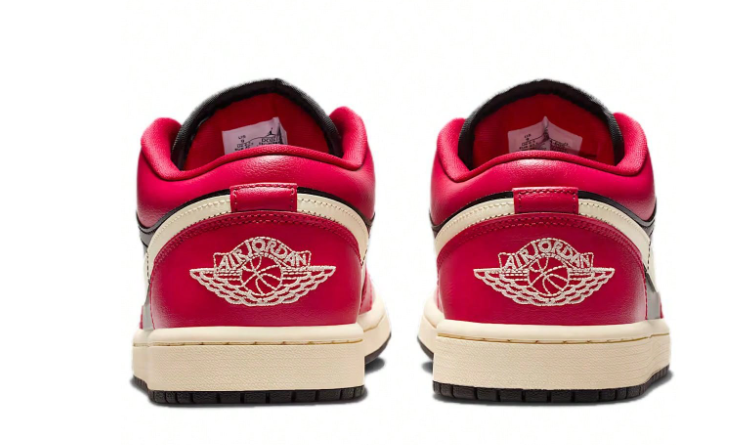 Jordan Air Jordan 1 Low Top Vintage Basketball Shoes Women's Black Red Black And Red