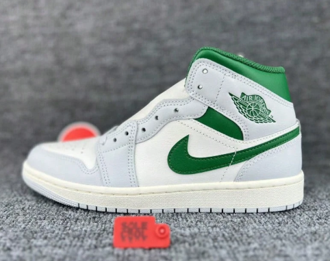 Nike Air Jordan 1 Mid Smoke Grey Lucky Green Men's Shoes DQ8426-142