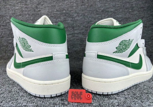 Nike Air Jordan 1 Mid Smoke Grey Lucky Green Men's Shoes DQ8426-142