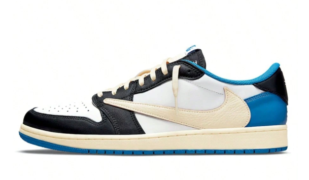 Travis Scott X Fragment Design X Jordan Air Jordan 1 OG Low SP Reverse Swoosh 2.0 Tripartite Collaboration Lightning Low-Top Basketball Shoes