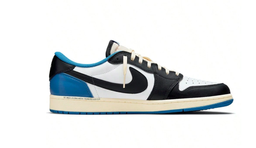 Travis Scott X Fragment Design X Jordan Air Jordan 1 OG Low SP Reverse Swoosh 2.0 Tripartite Collaboration Lightning Low-Top Basketball Shoes